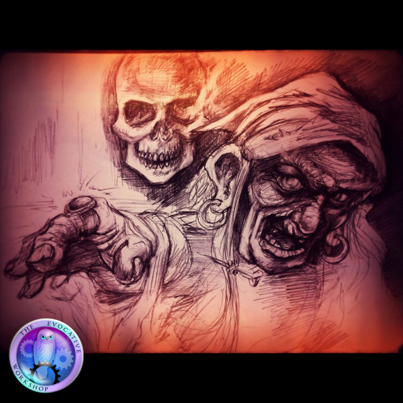 Concept   Sketch_Baba Yaga Crone Casting Magic Scene