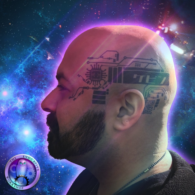 Make up   Tattoo 2 Applied   Kevin Artan Cyberpunk 1 Side Head Tattoo